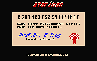 Grosse Kunstauktion (Der) atari screenshot
